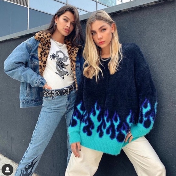 blue flame sweater adika